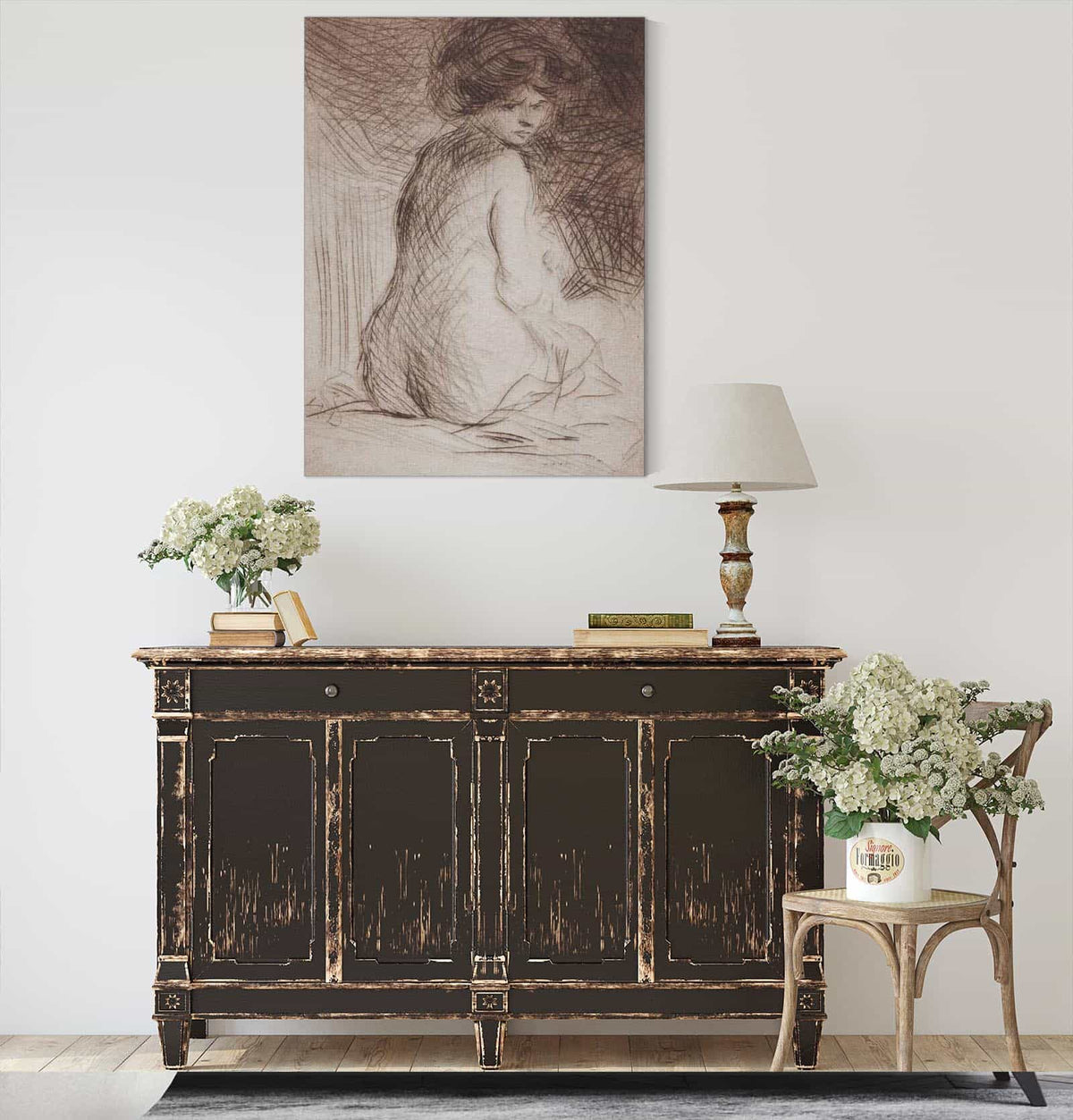 Seatetd Nude Woman From The Back by Jean Louis Forain