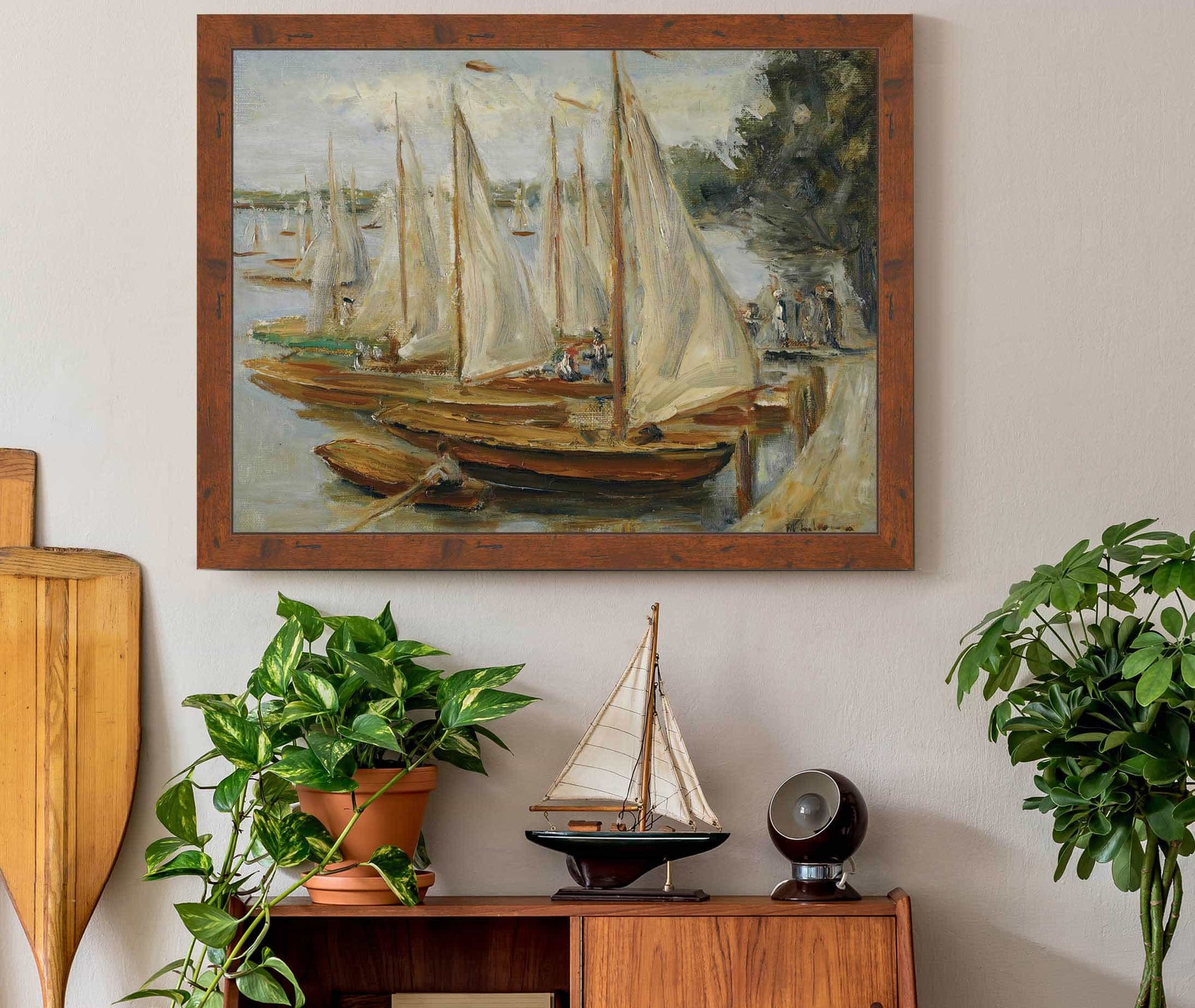 Segelboote Am Wannsee Sailing Boats On Wannsee Lake by Max Liebermann