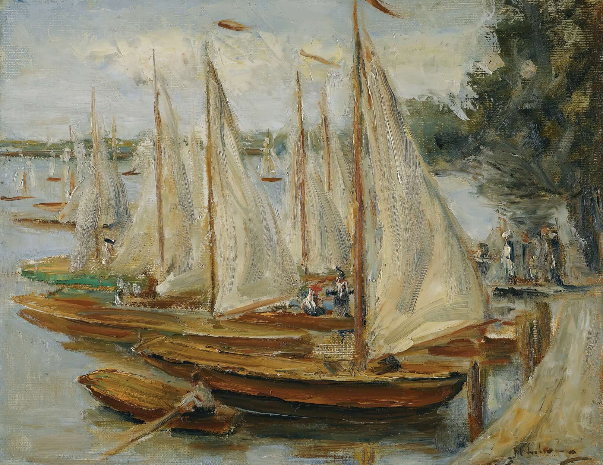 Segelboote Am Wannsee Sailing Boats On Wannsee Lake by Max Liebermann
