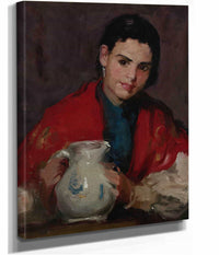Segovia Girl Holding Pitcher by Robert Henri