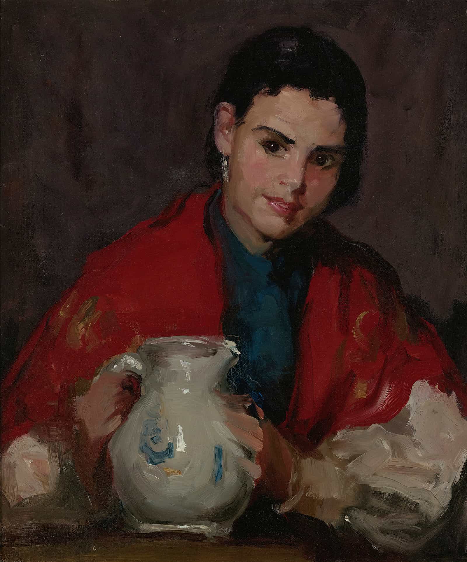 Segovia Girl Holding Pitcher by Robert Henri