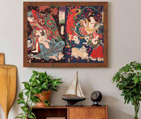 Seigen And Sakurahime Angel With Two Children by Tsukioka Yoshitoshi