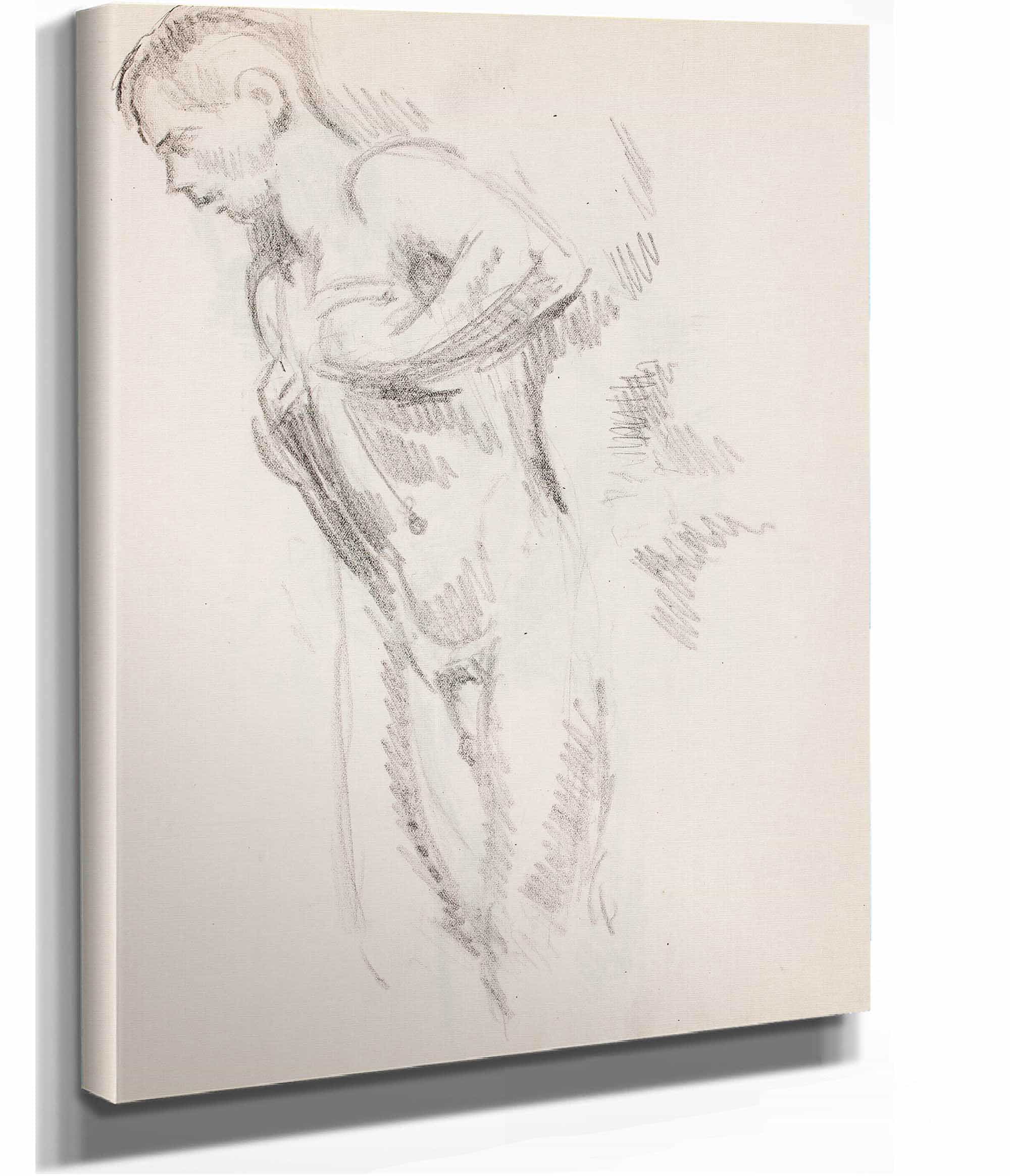 Selallaan Oleva Alaston Mies Luonnos  by Magnus Enckell