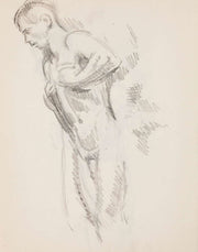 Selallaan Oleva Alaston Mies Luonnos  by Magnus Enckell