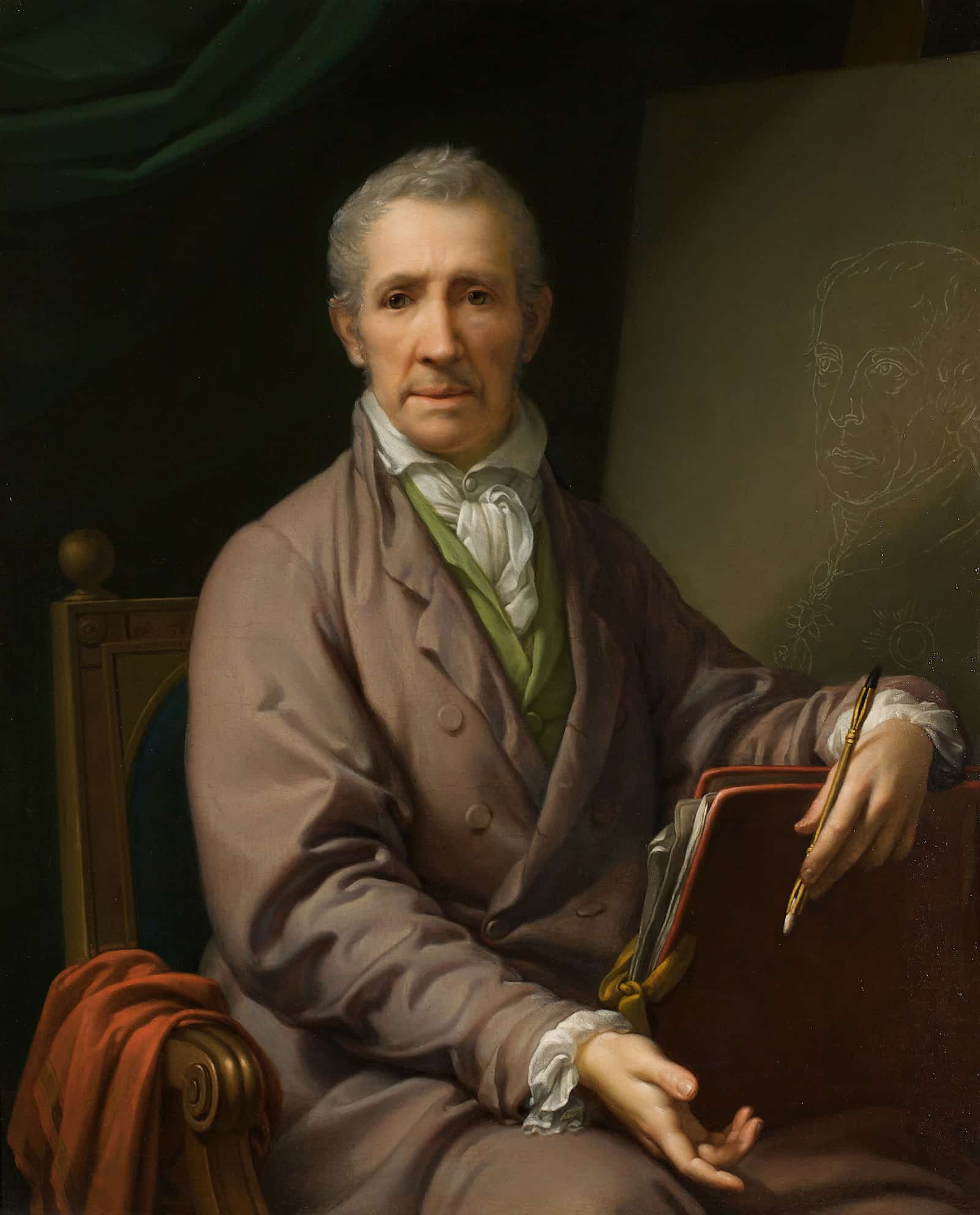 Selbstbildnis An Der Staffelei by Johann Baptist Von Lampi The Elder