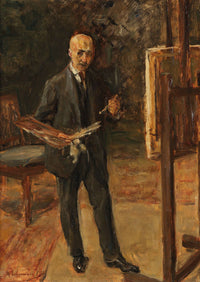 Selbstbildnis Im Anzug Vor Der Staffelei Ganzfigur by Max Liebermann