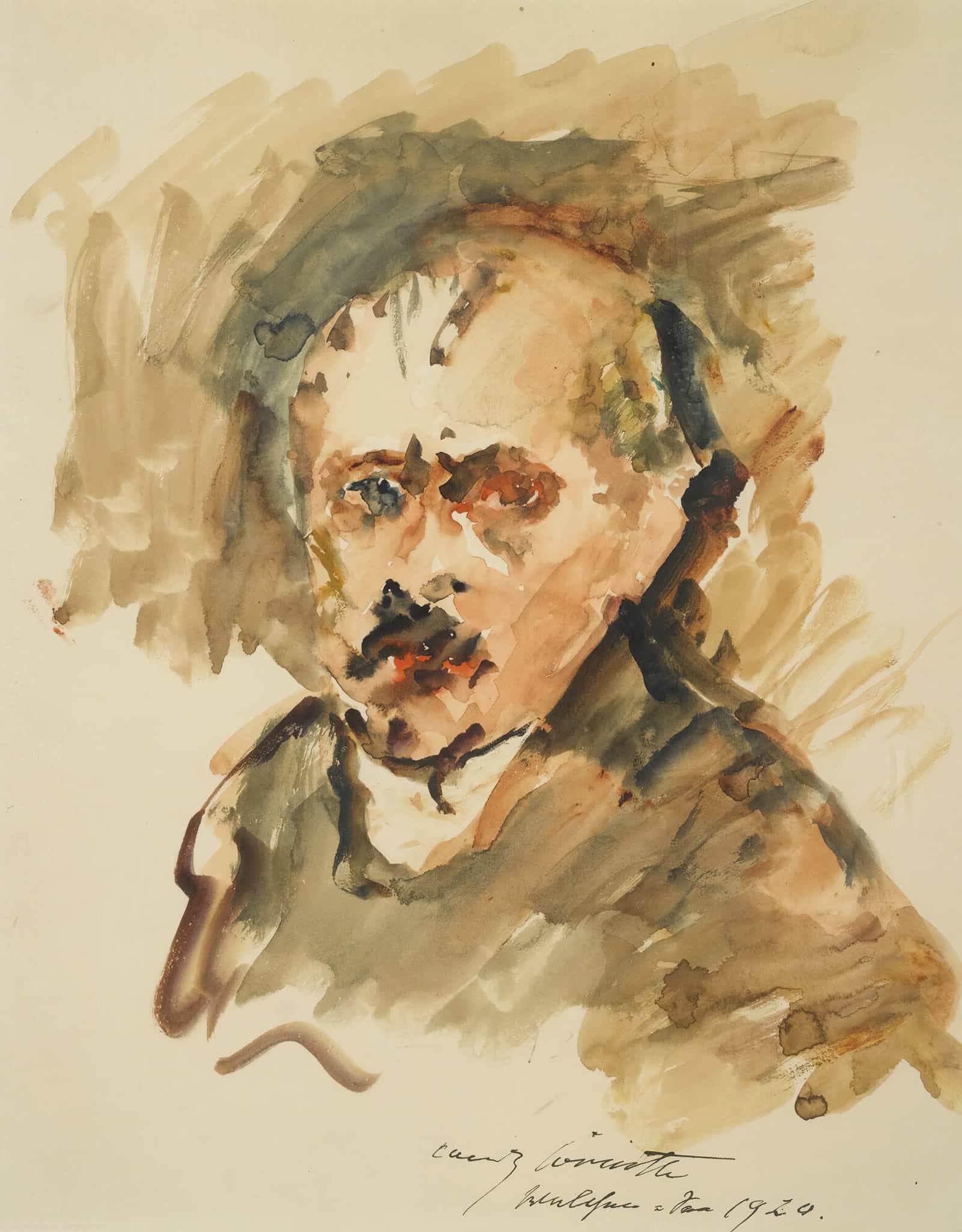 Selbstbildnis Mit Schnurrbart Self Portrait With Moustache by Lovis Corinth