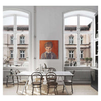 Selbstbildnis Vor Rotem Hintergrund by Egon Schiele