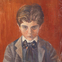 Selbstbildnis Vor Rotem Hintergrund by Egon Schiele