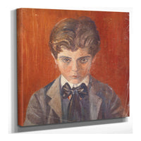 Selbstbildnis Vor Rotem Hintergrund by Egon Schiele