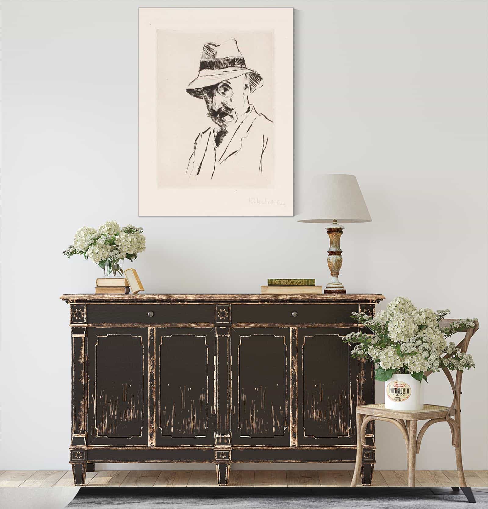 Selbstportrait Mit Dem Hut Auf Dem Kopf by Max Liebermann