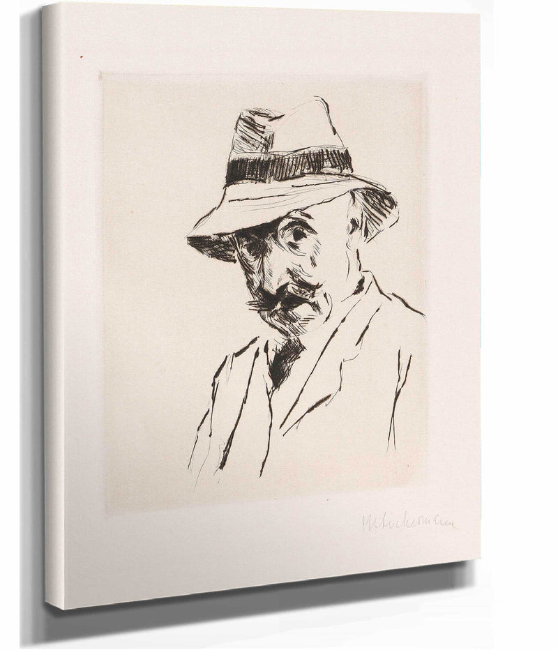 Selbstportrait Mit Dem Hut Auf Dem Kopf by Max Liebermann