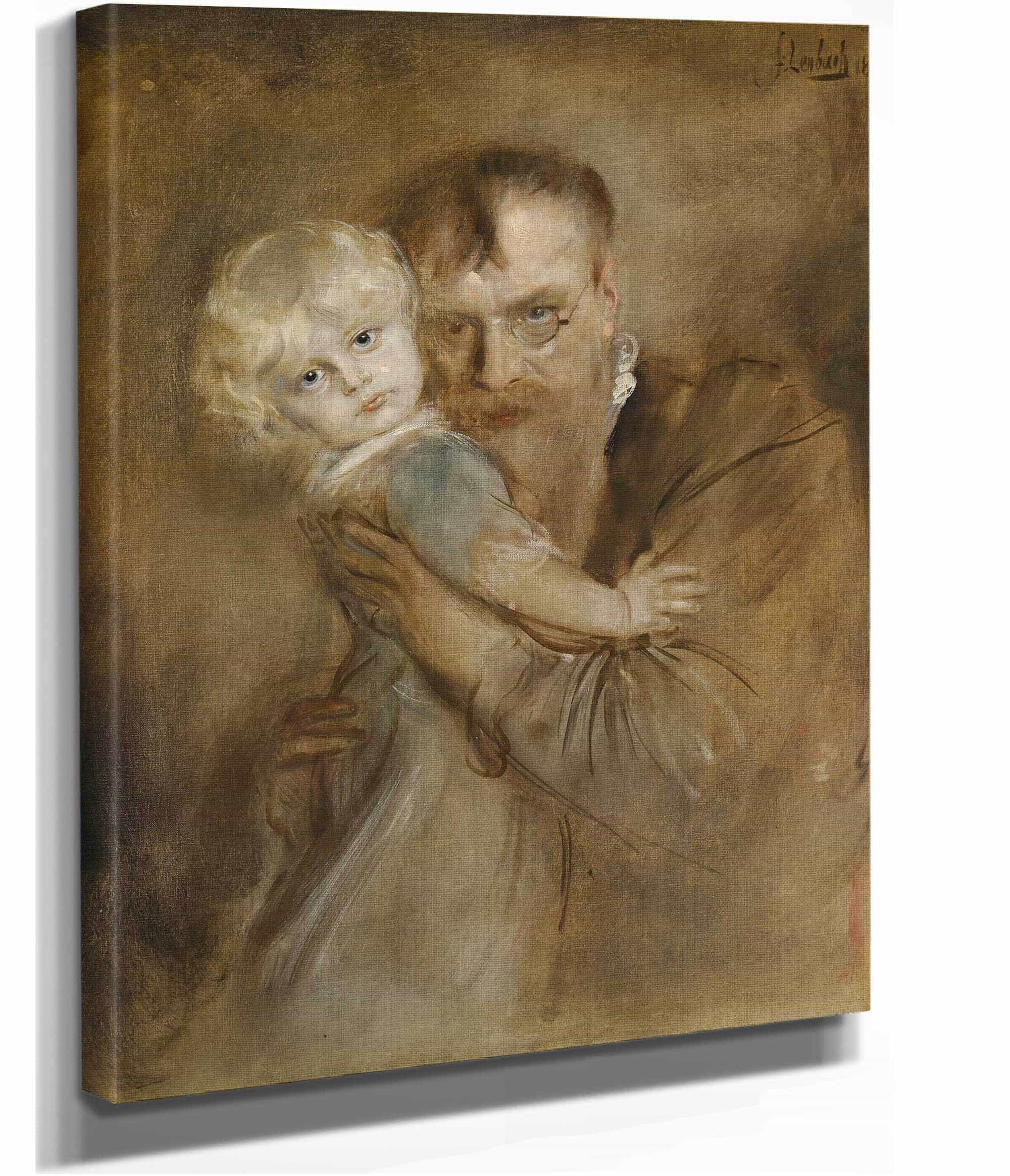 Selbstportrait Mit Tochter Marion by Franz Von Lenbach