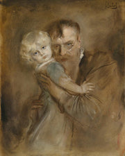 Selbstportrait Mit Tochter Marion by Franz Von Lenbach