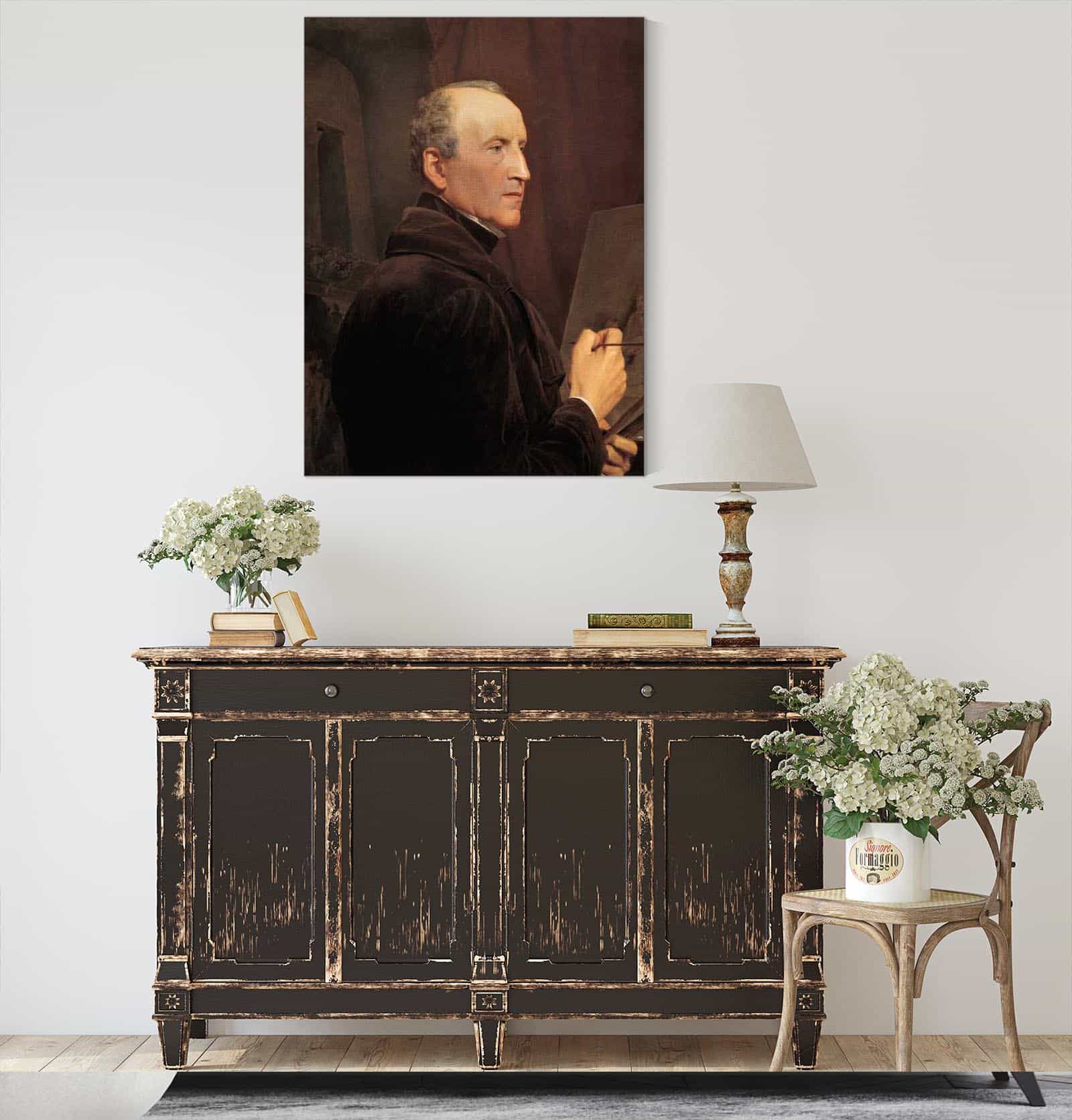 Selbstportrat Vor Der Staffelei by Ferdinand Georg Waldmuller