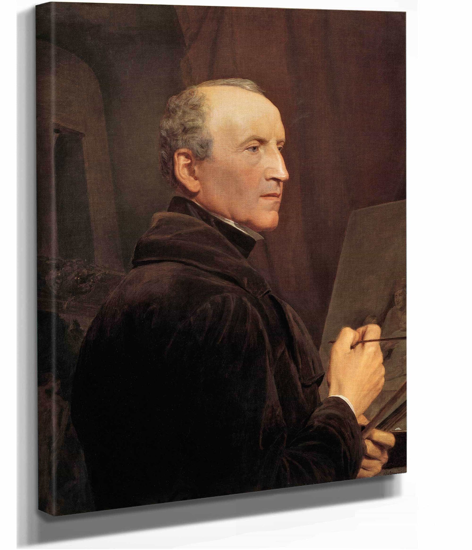 Selbstportrat Vor Der Staffelei by Ferdinand Georg Waldmuller