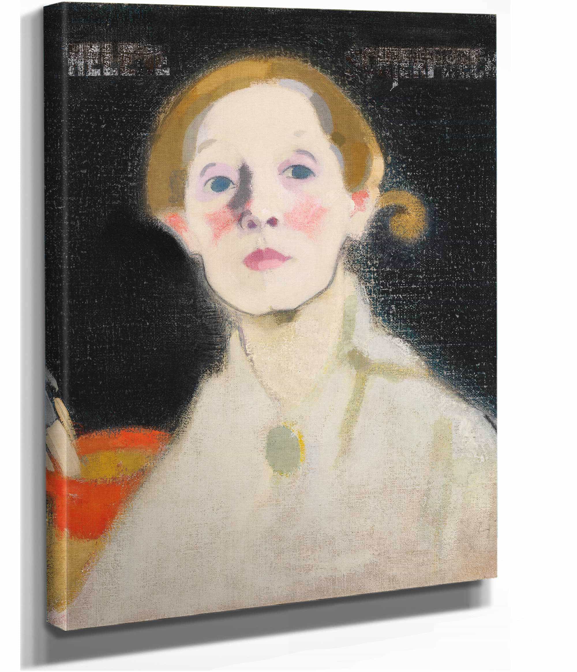 Self Portrait Black Background by Helene Schjerfbeck