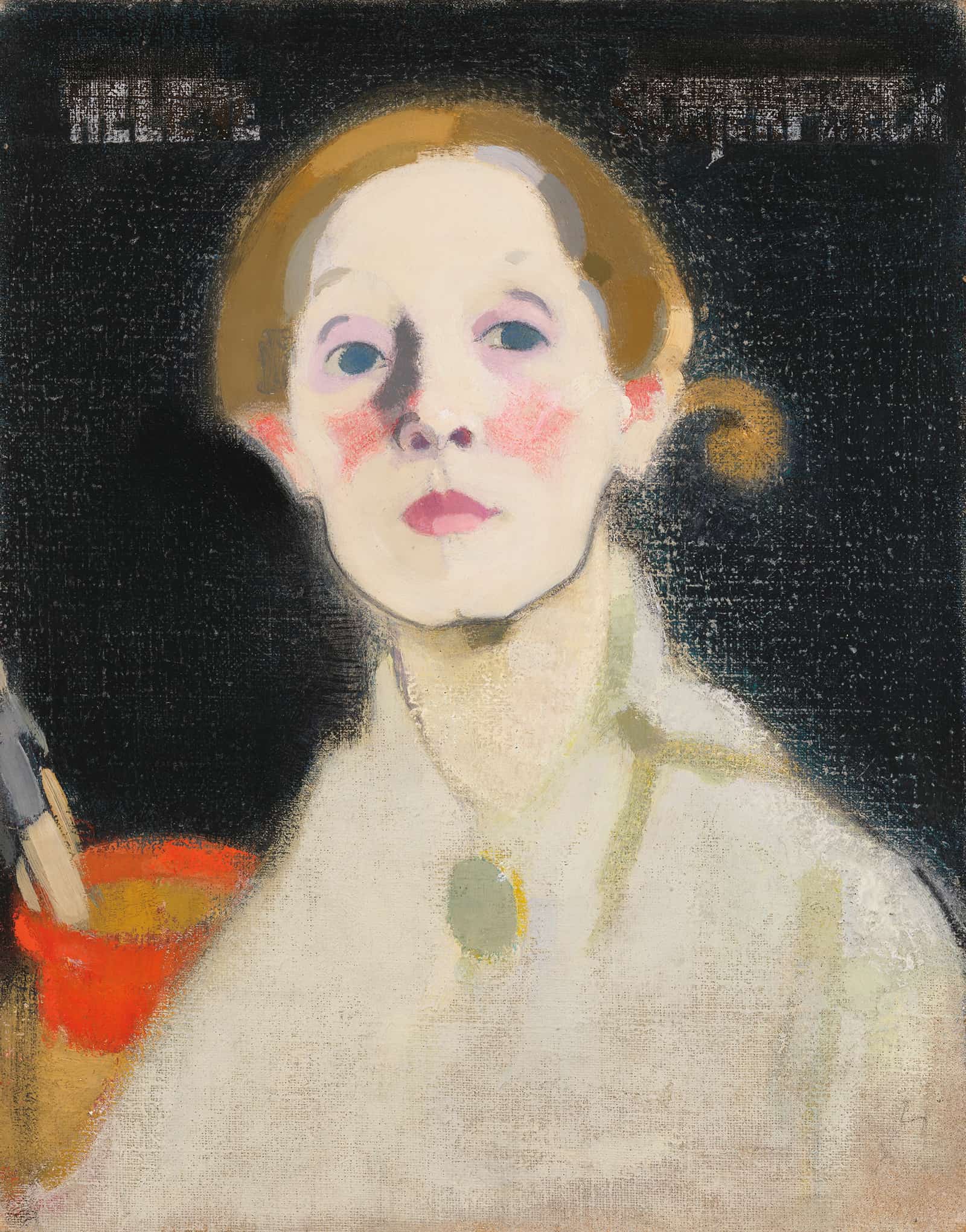Self Portrait Black Background by Helene Schjerfbeck