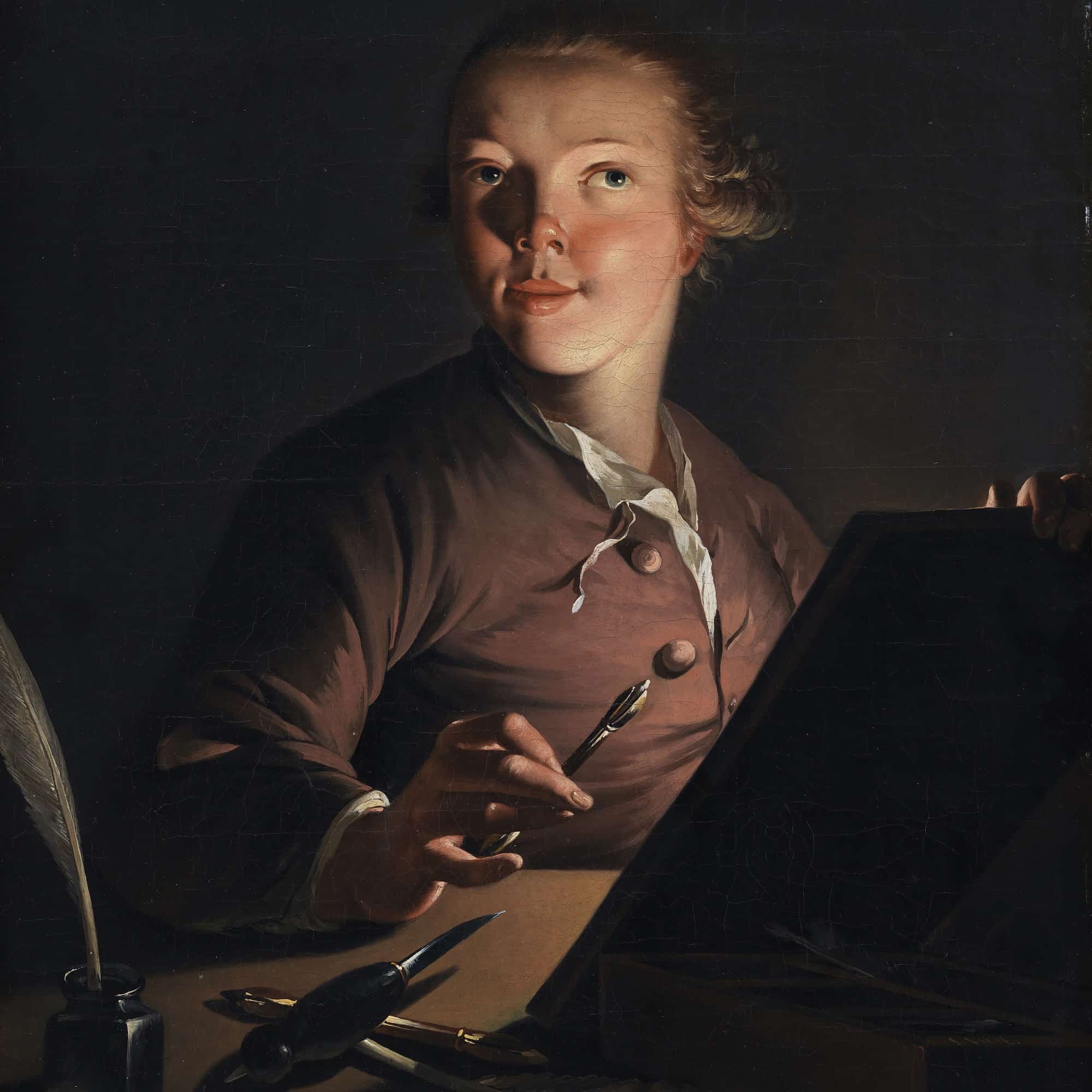 Self Portrait By Candlelight by Jens Juel