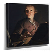 Self Portrait By Candlelight by Jens Juel