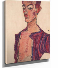 Self Portrait Grimacing by Egon Schiele