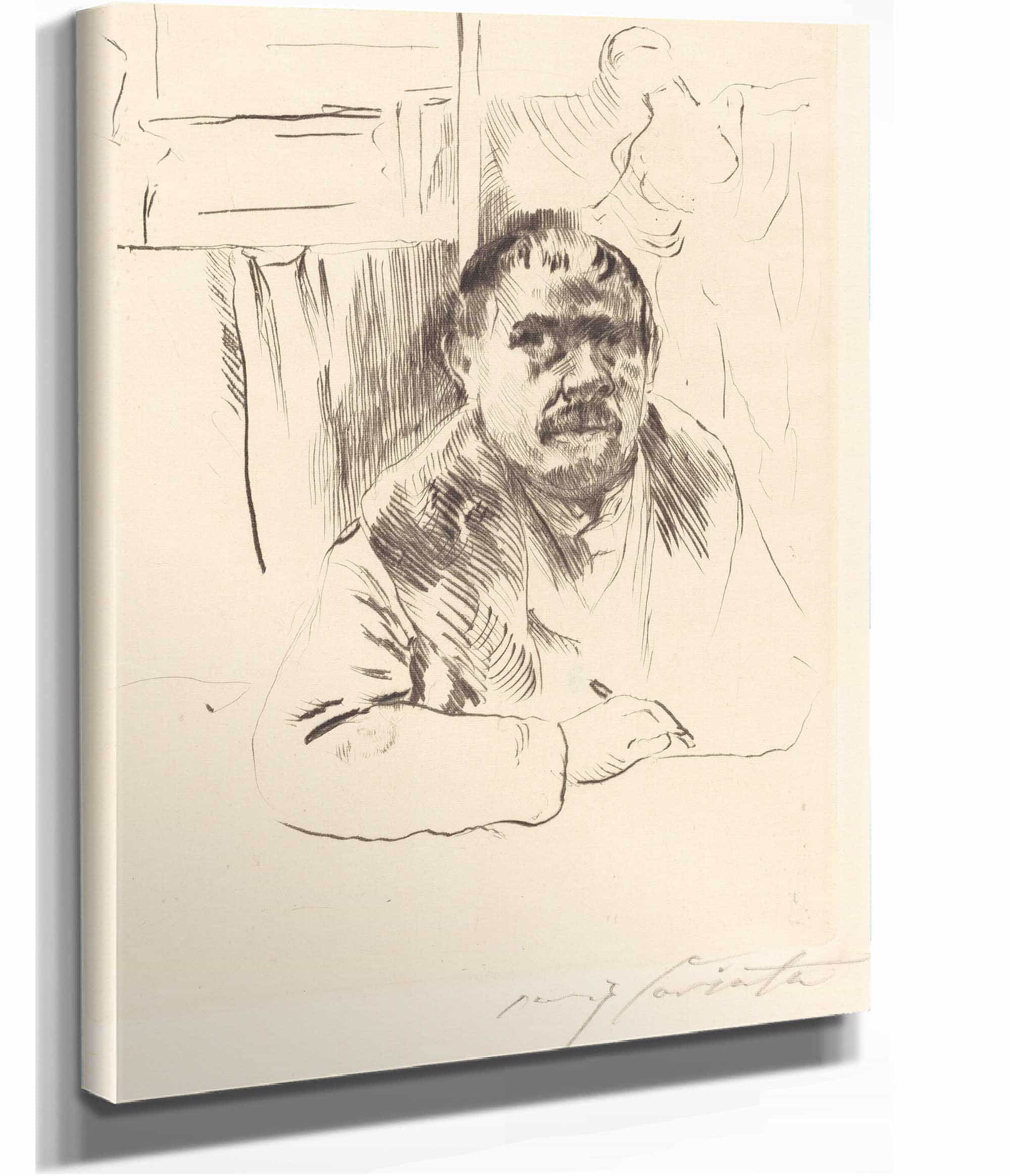 Self Portrait In A Fur Coat Selbstbildnis Im Pelz by Lovis Corinth
