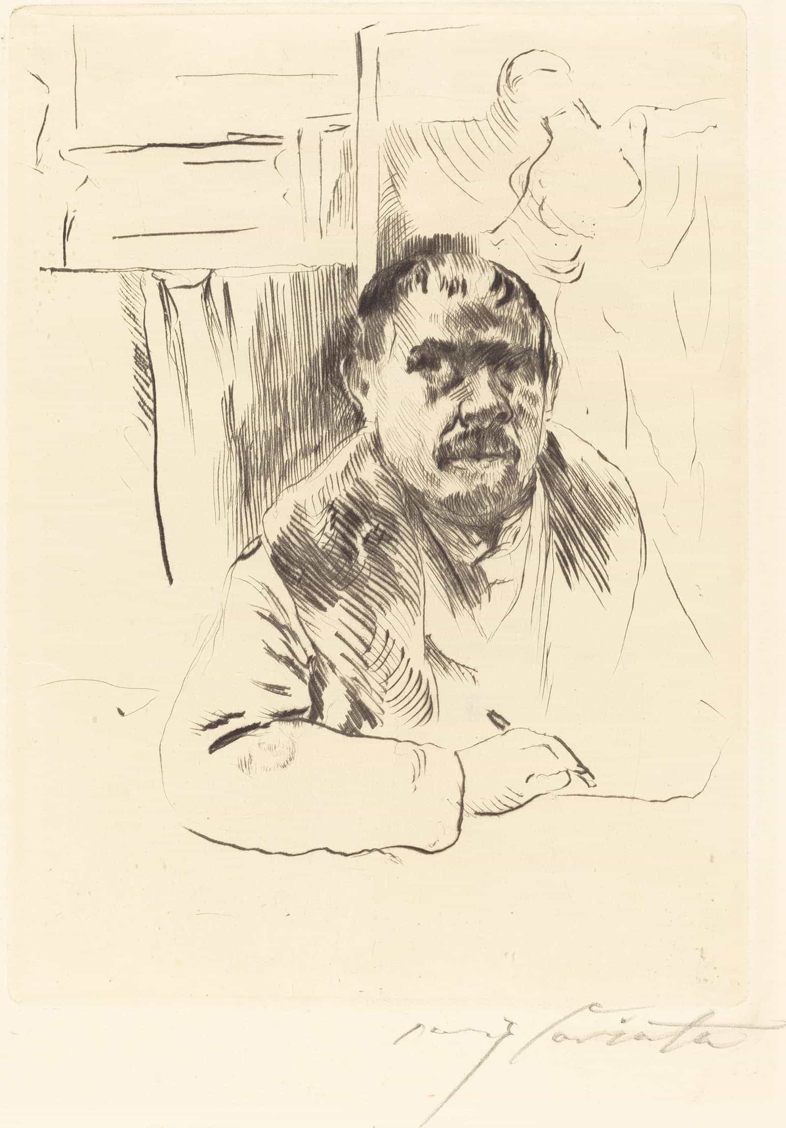 Self Portrait In A Fur Coat Selbstbildnis Im Pelz by Lovis Corinth