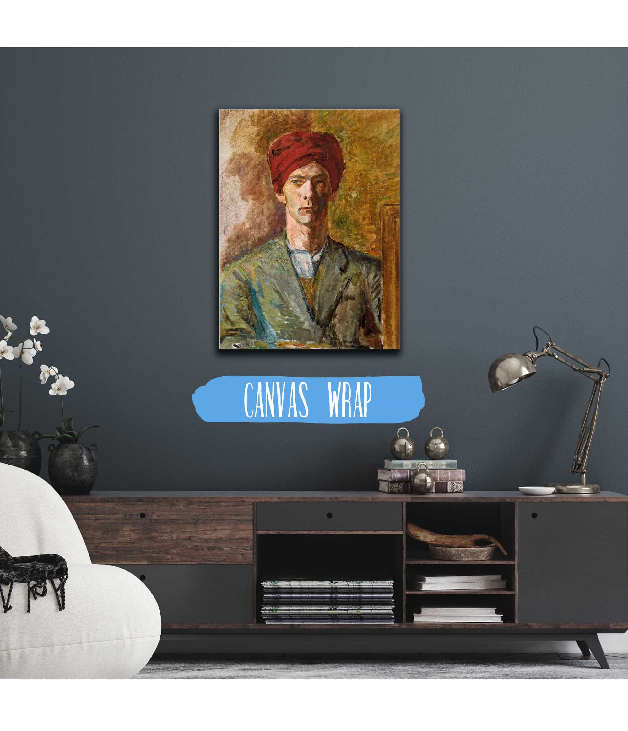Self Portrait In A Turban by Zygmunt Waliszewski