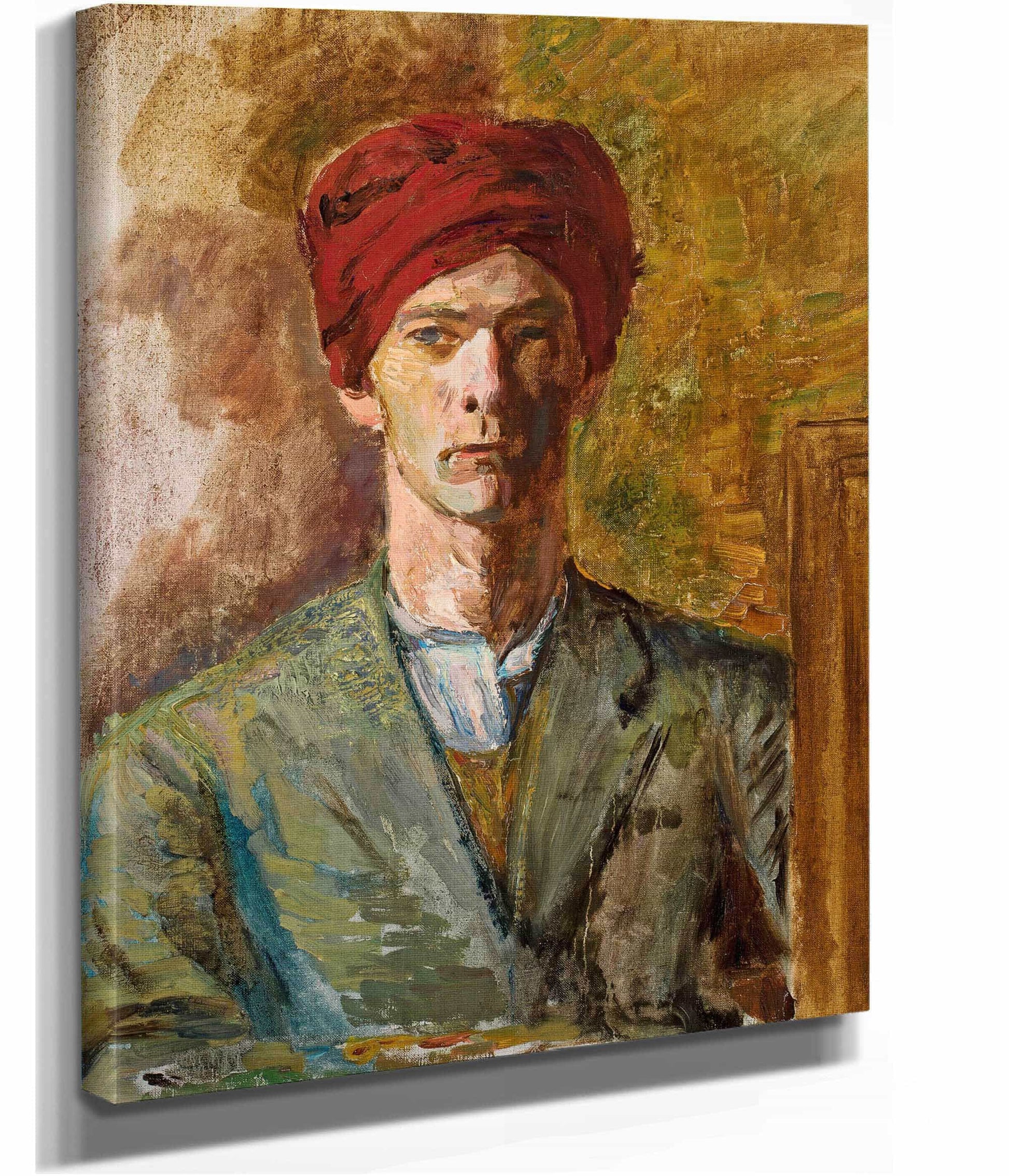 Self Portrait In A Turban by Zygmunt Waliszewski