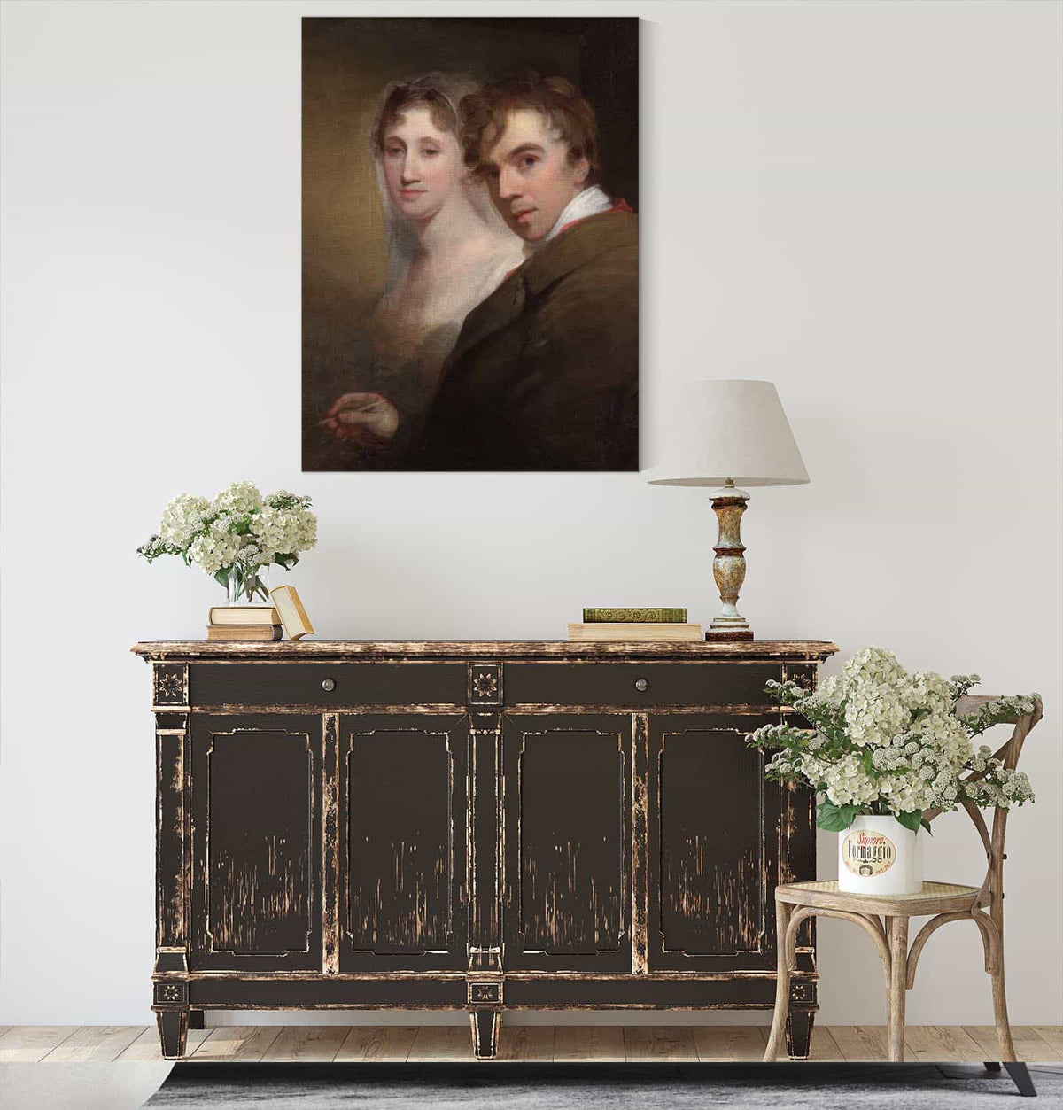 Self Portrait Of The Artist Painting His Wife Sarah Annis Sully by Thomas Sully