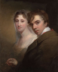 Self Portrait Of The Artist Painting His Wife Sarah Annis Sully by Thomas Sully
