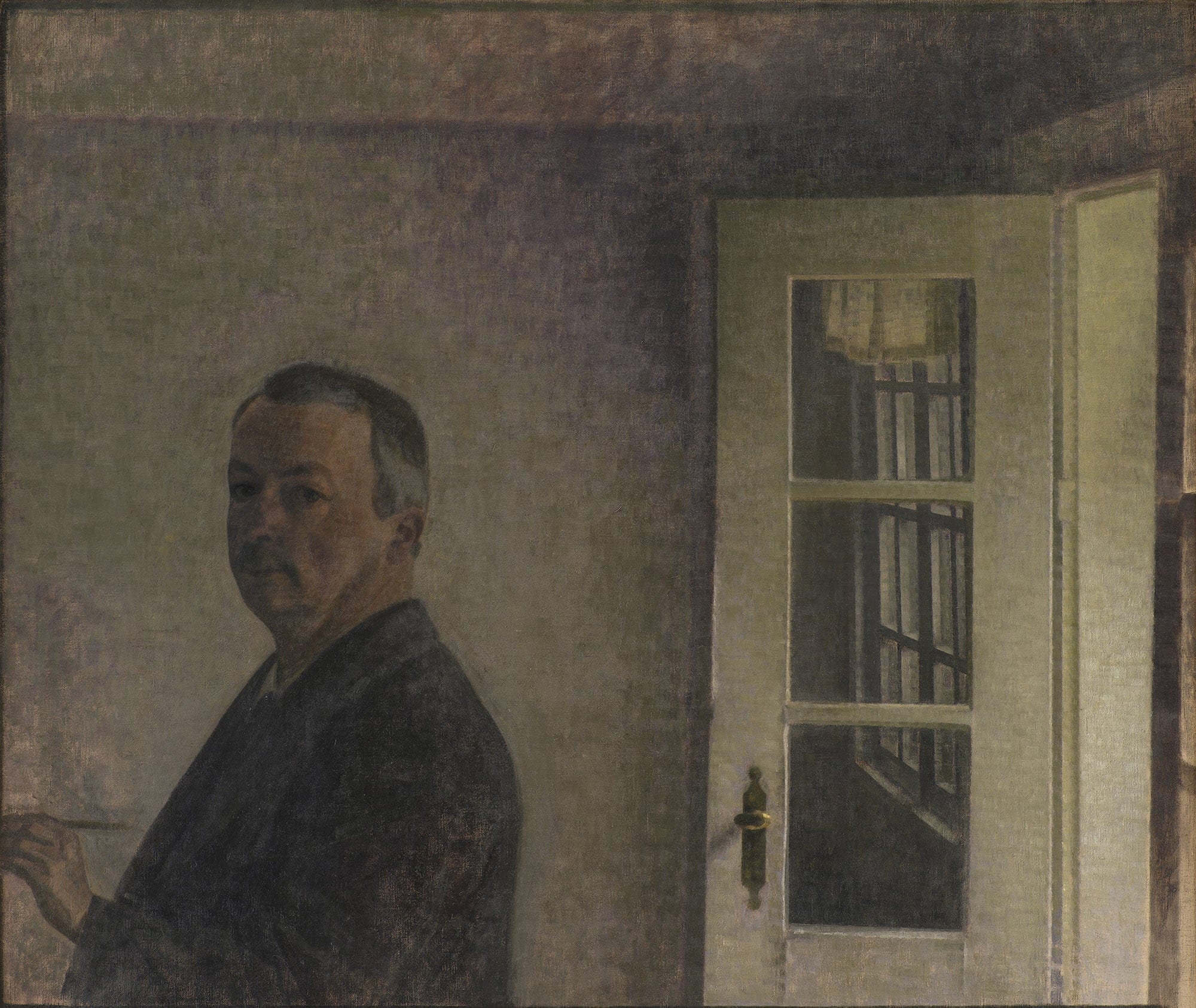 Self Portrait The Cottage Spurveskjul At Sorgenfri North Of Copenhagen by Vilhelm Hammershoi