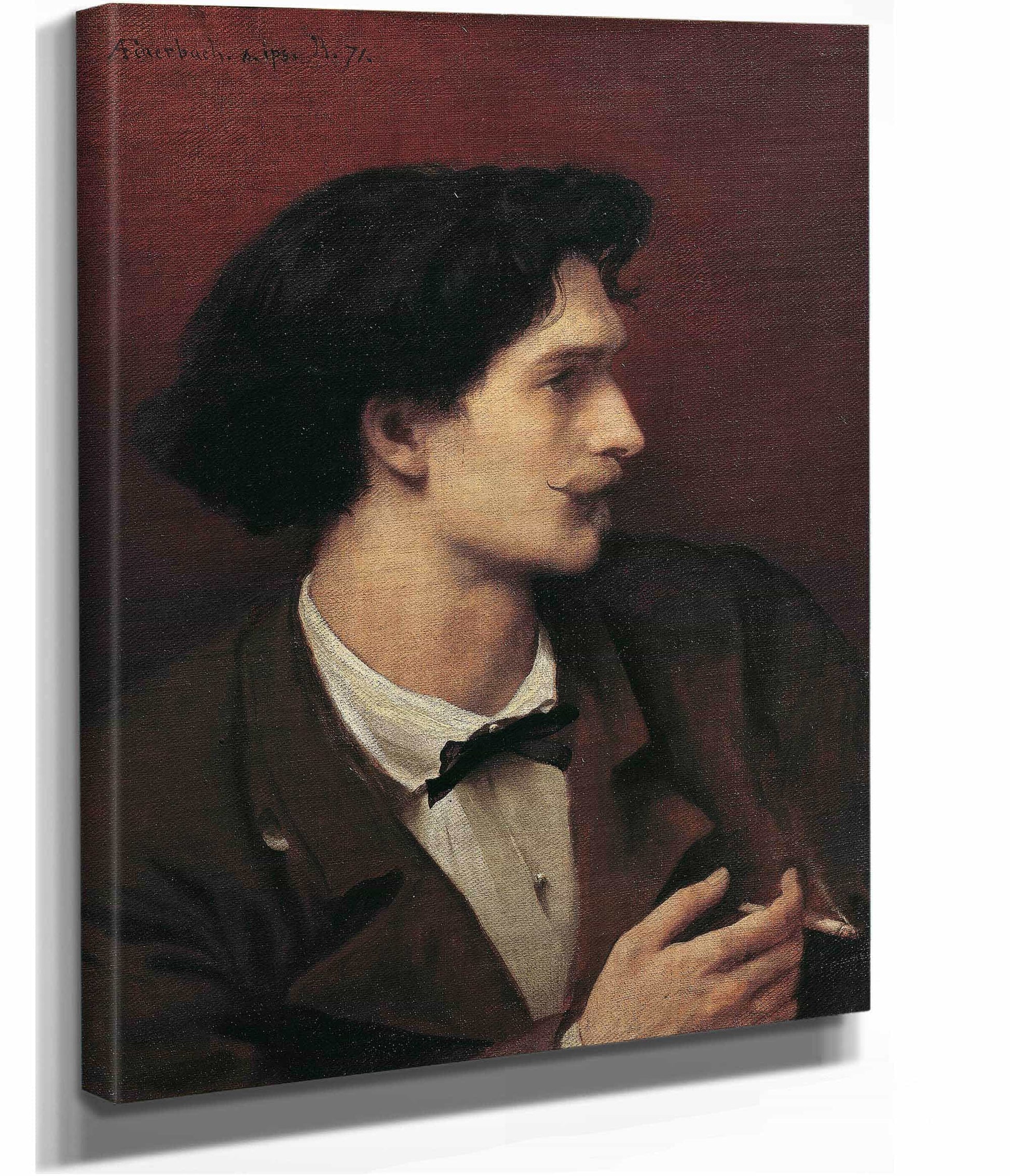 Self Portrait With Cigarette by Anselm Feuerbach