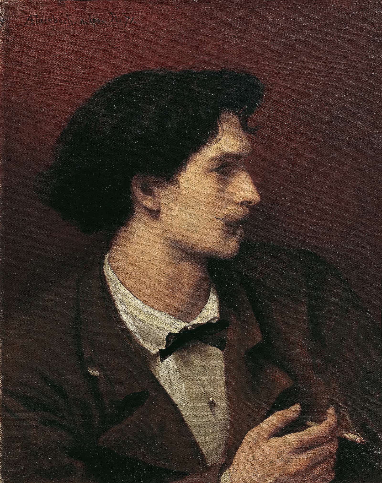 Self Portrait With Cigarette by Anselm Feuerbach