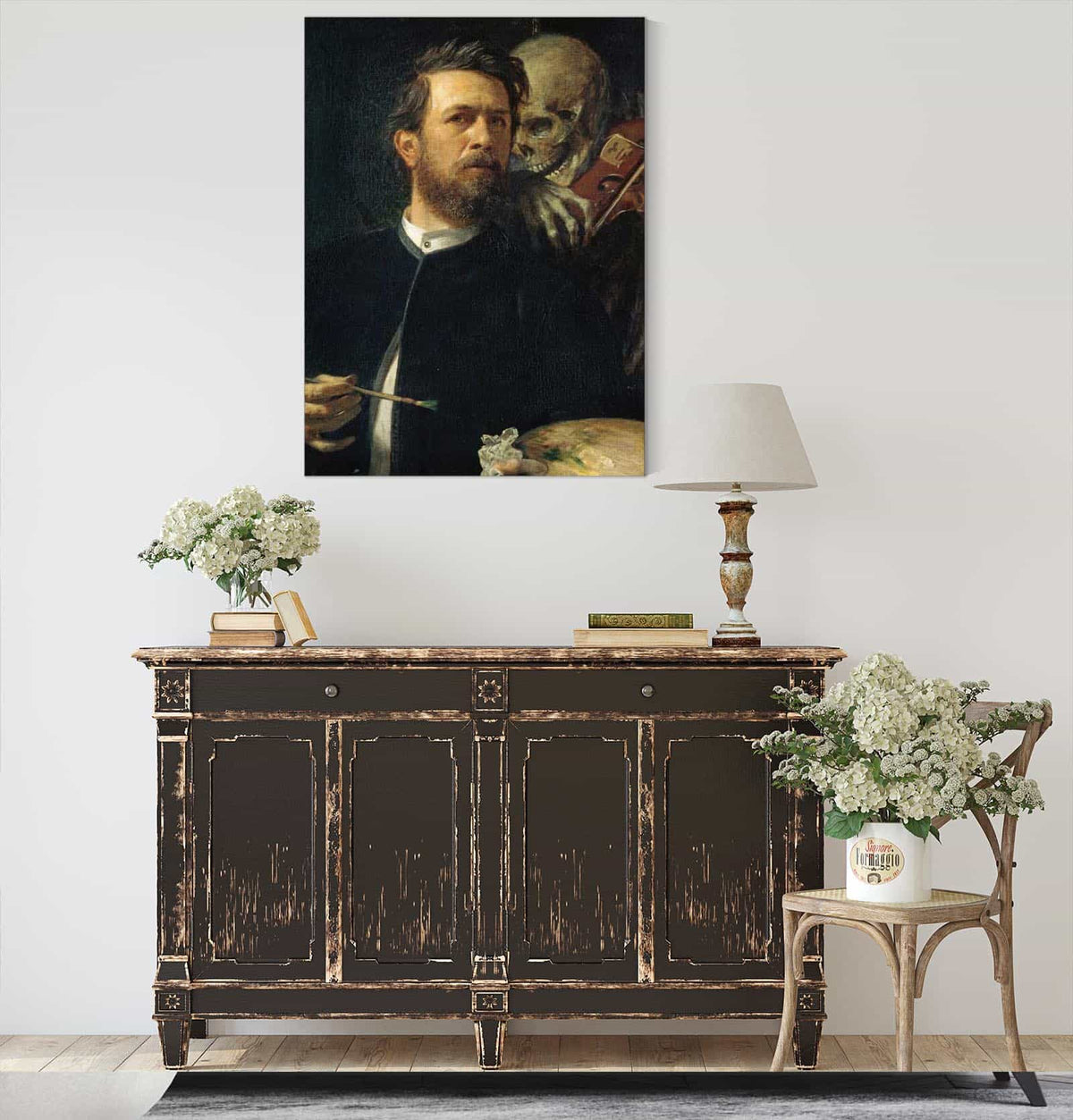 Self Portrait With Fiddling Death by Arnold Bocklin