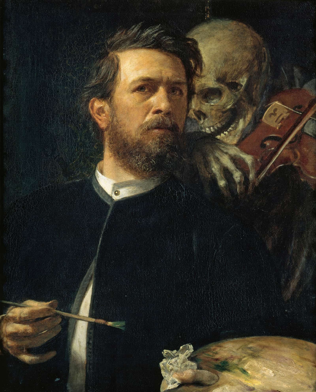 Self Portrait With Fiddling Death by Arnold Bocklin