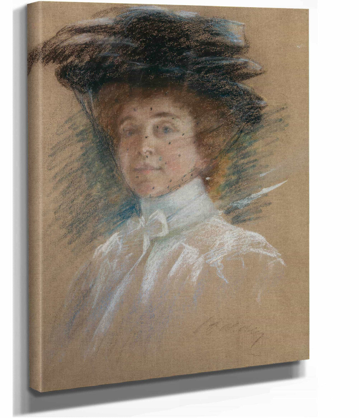 Self Portrait With Hat And Veil by Alice Pike Barney