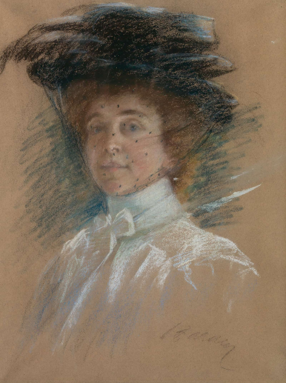 Self Portrait With Hat And Veil by Alice Pike Barney
