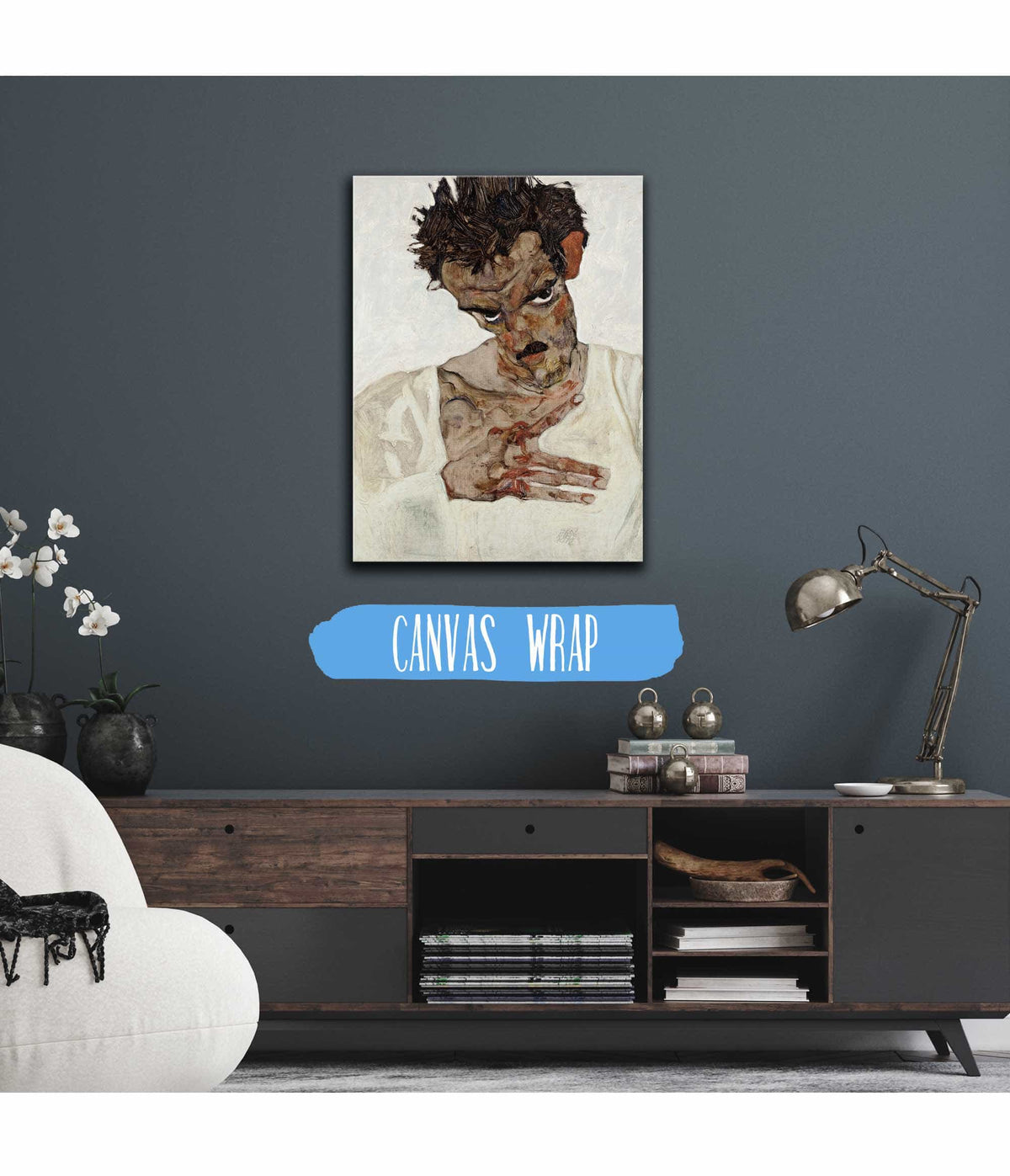 Self Portrait With Lowered Head by Egon Schiele