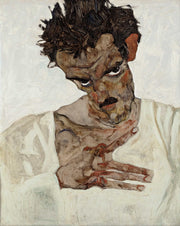 Self Portrait With Lowered Head by Egon Schiele