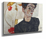 Self Portrait With Physalis by Egon Schiele