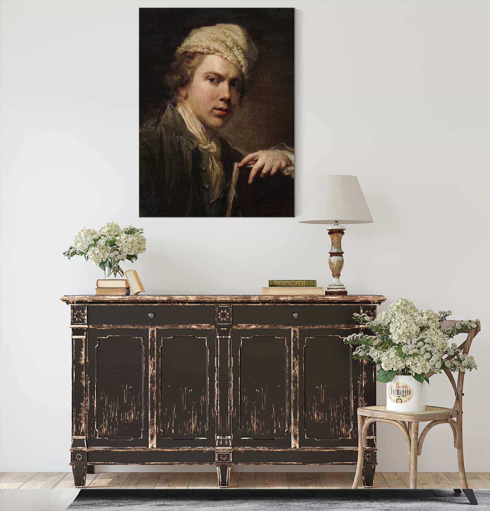 Self Portrait With Portfolio by Jens Juel