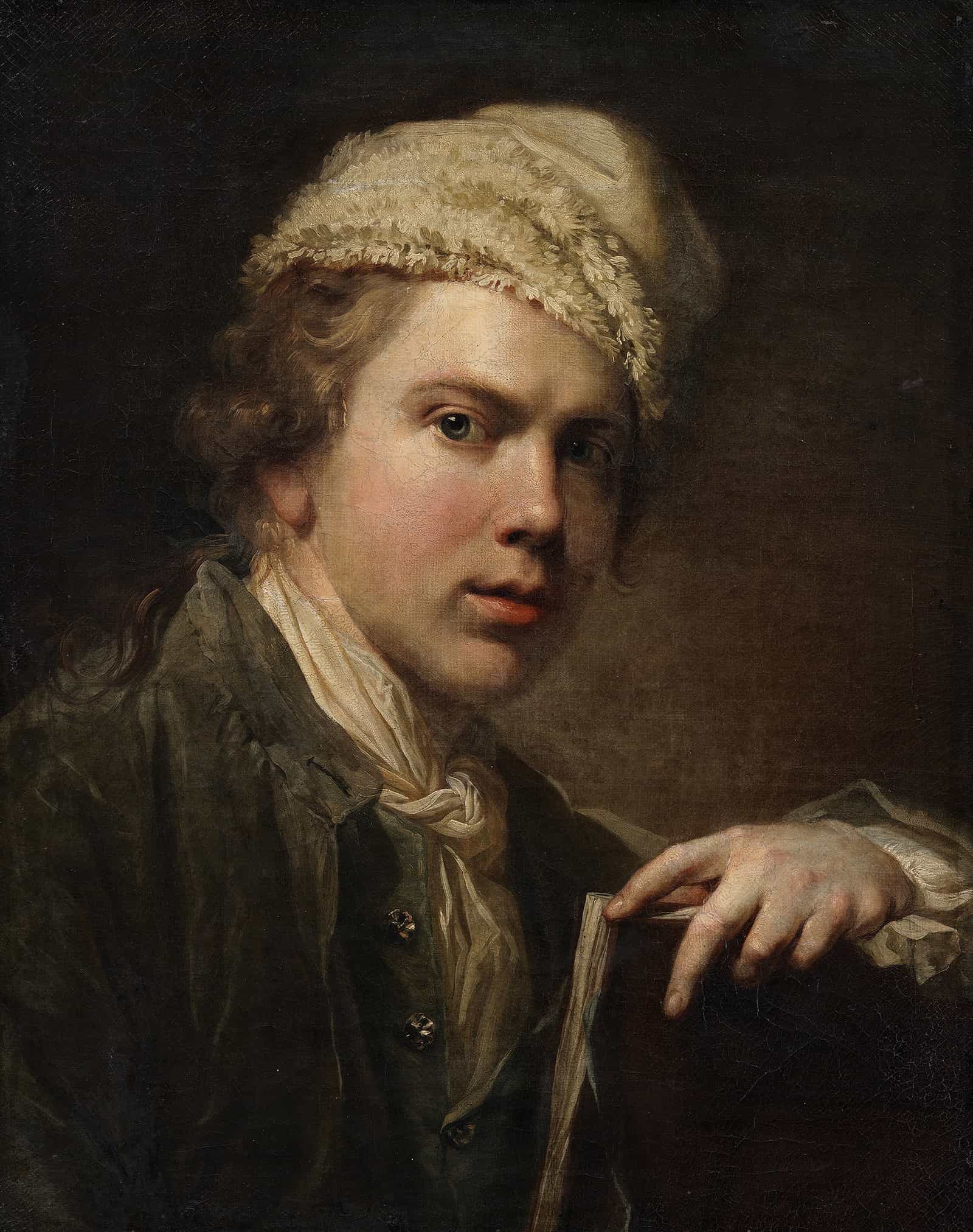 Self Portrait With Portfolio by Jens Juel