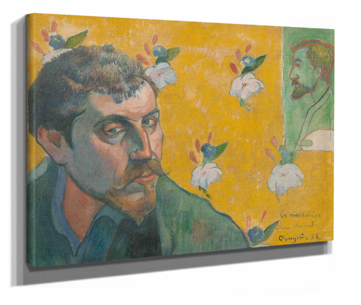 Self Portrait With Portrait Of Bernard Les Miserables by Paul Gauguin