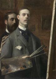 Self Portrait With Raphael De Ochoa by Jacques Emile Blanche