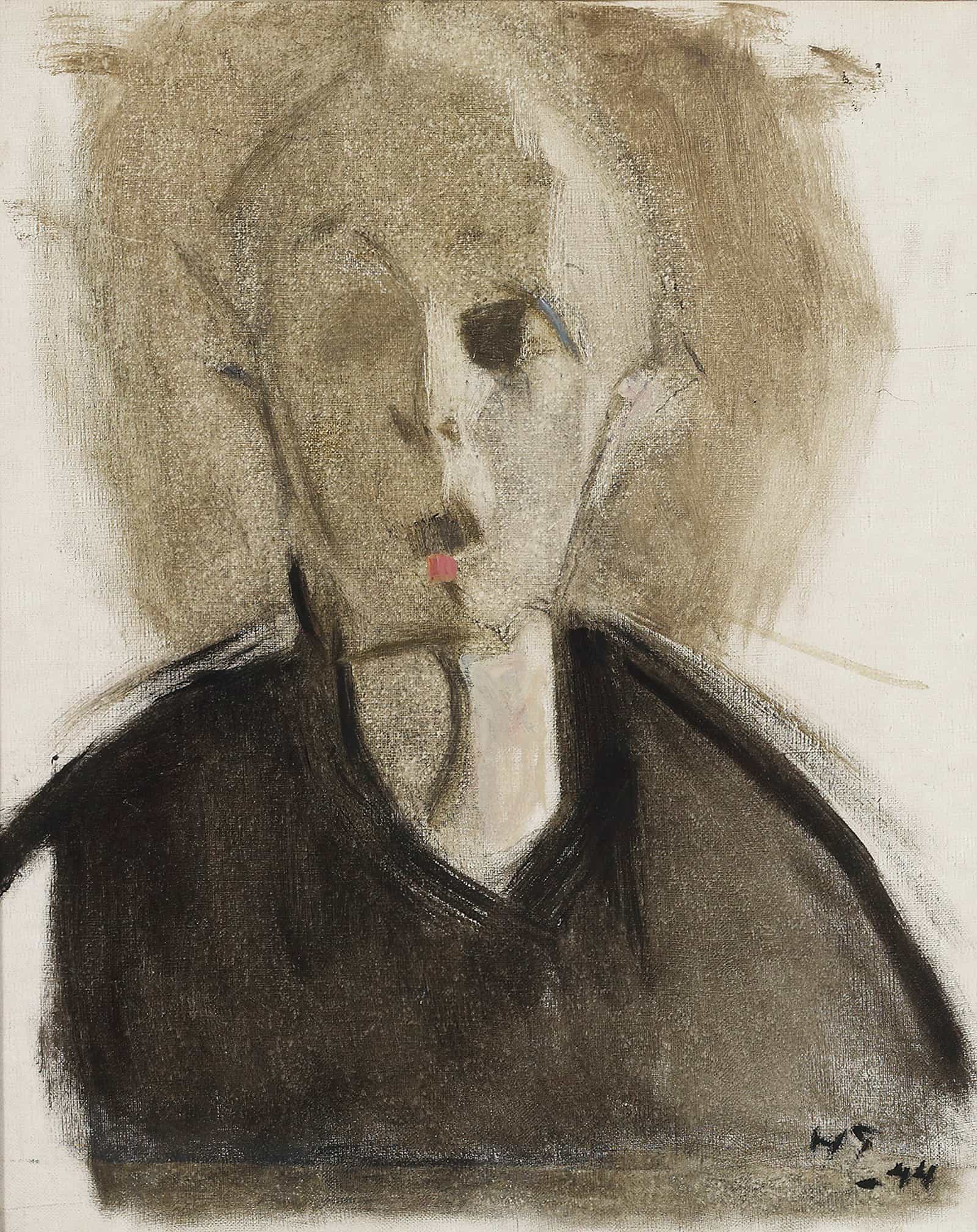 Self Portrait With Red Spot by Helene Schjerfbeck