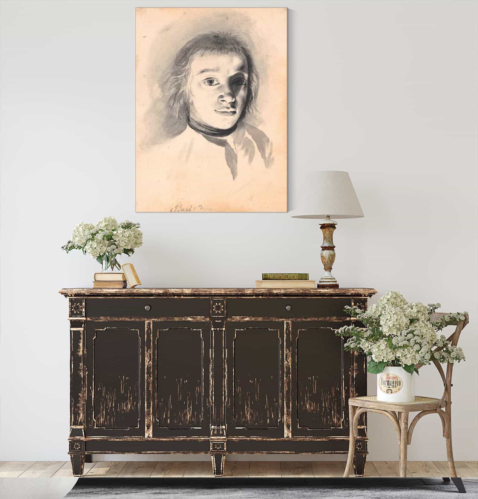 Selvportraet Ved Kunstigt Lys by Jens Juel