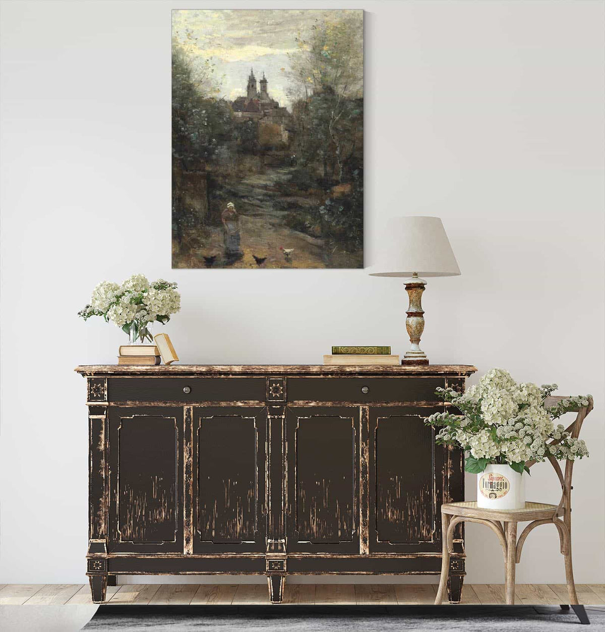 Semur Le Chemin De Leglise by Jean Baptiste Camille Corot