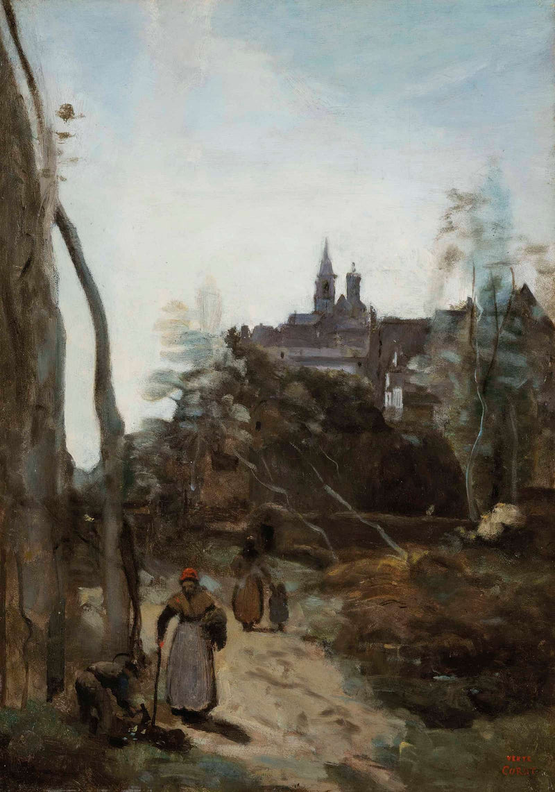 Semur Le Chemin Deglise by Jean Baptiste Camille Corot
