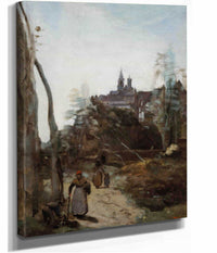 Semur Le Chemin Deglise by Jean Baptiste Camille Corot